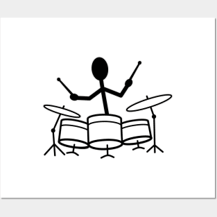 Drummer Musician Stick Figure Posters and Art